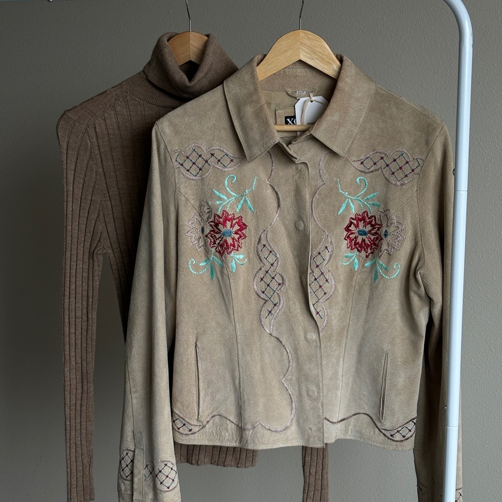 Embroidered Beige Jacket
